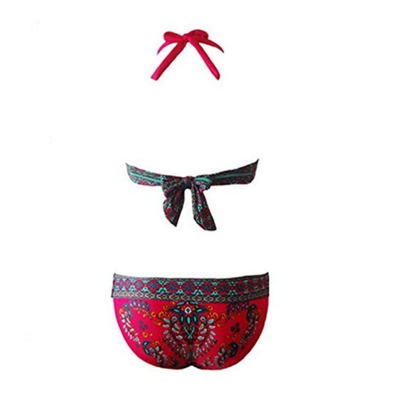 **HP ** Red Boho Print Bikini - Picture 3 of 3